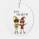 2021年はコビデの顔マスク民族小妖精や小人 セラミックオーナメント (左)