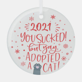 2021年は最悪だったけど、猫の里親になってよかった！白い記念品が楽しい ガラスオーナメント