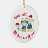 2021年も犬たちにとっては厳しい年だったね セラミックオーナメント (右)