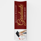 2021年エレガント卒業金ゴールドフォトバナー 横断幕 (縦)