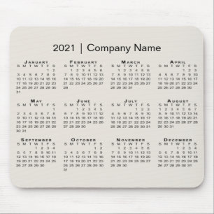 2021年カシンプルレンダー(ベージュに会社名) マウスパッド