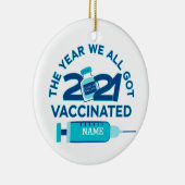 2021年カスタム私たち全員が予防接種を受け得た年 セラミックオーナメント (右)