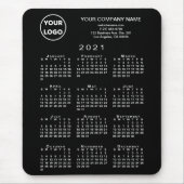 2021年カレンダーのビジネスのロゴと文字(ブラック) マウスパッド (正面)