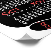 2021年カレンダーミッドセンチュリー黒猫 ポスター (角)