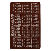 2021年カレンダー茶色い木目シンプル粒度 マグネット (縦)