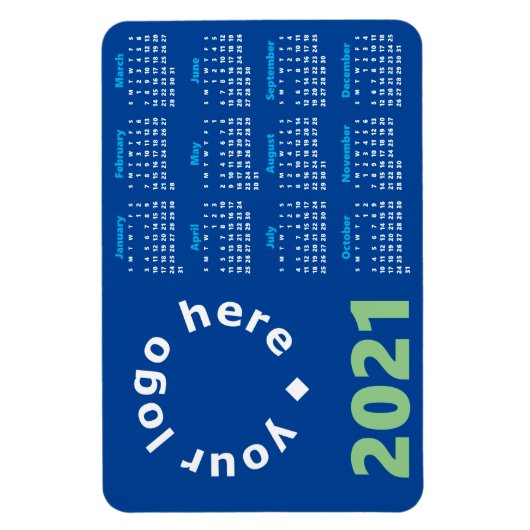 2021年カレンダー(会社のロゴとブランドカラー付き) マグネット (縦)