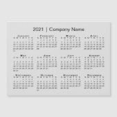 2021年カレンダー（会社名は灰色） (正面)
