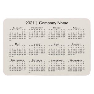 2021年カレンダー（会社名ベージュ） マグネット