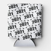 2021年キャップと卒業証書のクラス（黒） 缶クーラー (正面)