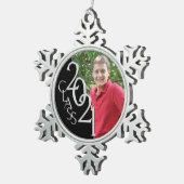 2021年クラシックの卒業写真のクラス スノーフレークピューターオーナメント (右)