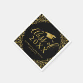 2021年クラスエレガント金ゴールドブラック卒業パーティー スタンダードカクテルナプキン (角)