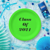 2021年クラスカスタムネオン・グリーン卒業パーティー ペーパープレート (パーティー)