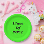 2021年クラスカスタムネオン・グリーン卒業パーティー ペーパープレート (パーティー)