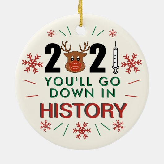 2021年クリスマスツリーでおもしろいダウン セラミックオーナメント (裏面)