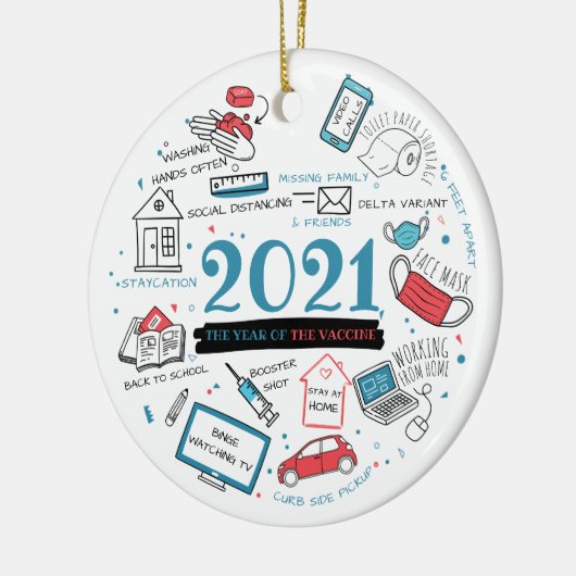 2021年クリスマスホリデーズワクチン年記念 セラミックオーナメント (左)