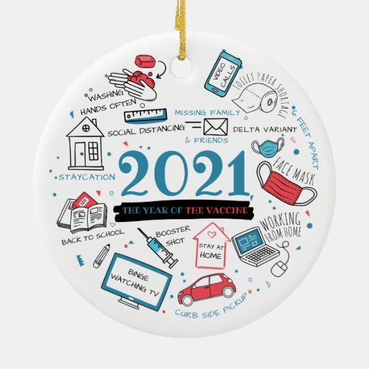 2021年クリスマスホリデーズワクチン年記念 セラミックオーナメント (裏面)