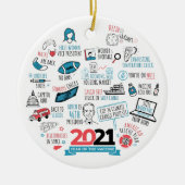 2021年クリスマスワクチン年ホリデーキープサケ セラミックオーナメント (正面)