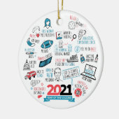 2021年クリスマスワクチン年ホリデーキープサケ セラミックオーナメント (左)