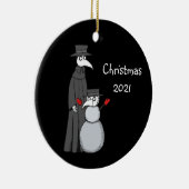 2021年クリスマス装飾ペストドクター雪だるま セラミックオーナメント (右)