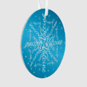 2021年クリスマスCovidワクチンスノーフレークタイポグラフィ オーナメント (正面)