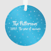 2021年クリスマスCovidワクチンスノーフレークタイポグラフィ オーナメント (裏面)