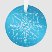 2021年クリスマスCovidワクチンスノーフレークタイポグラフィ オーナメント (正面)