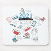 2021年クリスマスCovidワクチン年記念 マウスパッド (正面)
