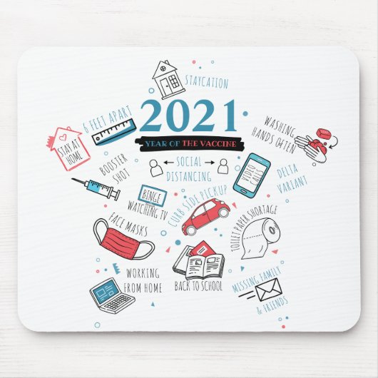 2021年クリスマスCovidワクチン年記念 マウスパッド (正面)