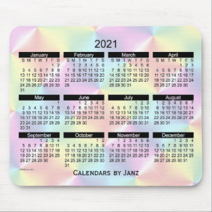 2021年サテンレインボーはっきりしたカレンダーby Janz マウスパッド
