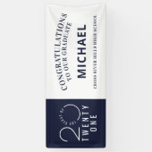 2021年スタイリッシュネイビーブルーの卒業クラス 横断幕 (縦)