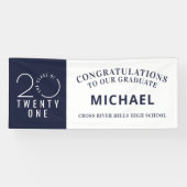 2021年スタイリッシュネイビーブルーの卒業クラス 横断幕 (横)