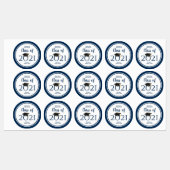 2021年ネイビシンプルーエレガントブルー卒業クラス ラベル (シート)