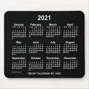 2021年ネオンホワイトカレンダーby Janz マウスパッド