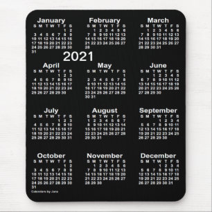 2021年ネオンホワイトラージプリントカレンダー(Janz) マウスパッド