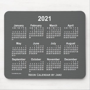 2021年ネオン・チャコールカレンダー(Janz) マウスパッド