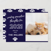 2021年ハッピーニューイヤー ポジティブな思考 面白いペット シーズンカード (正面/裏面)