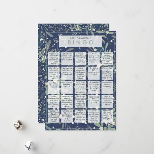 2021年パンデミックBINGOヤドリおもしろいトー海軍クリスマス シーズンカード (正面/裏面インサイチュ)