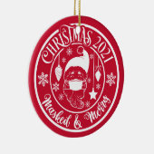 2021年パーソナライズされた仮面とメリークリスマス セラミックオーナメント (右)