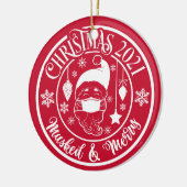 2021年パーソナライズされた仮面とメリークリスマス セラミックオーナメント (左)