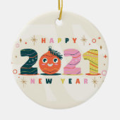 2021年パーソナライズされた初めのお祝い セラミックオーナメント (正面)