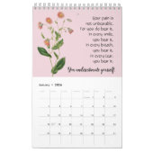 2021年ピンクフラワーをテーマにした写真詩カレンダー カレンダー (1月 2026)