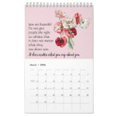 2021年ピンクフラワーをテーマにした写真詩カレンダー カレンダー (3月 2026)