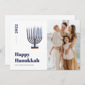 2021年ミニマリスト メノーラ キャンドル ハヌカ フォト シーズンカード (正面/裏面)