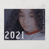 2021年ミニマルな新年の写真カード ポストカード (正面)
