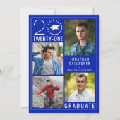 2021年モダンのフォトコラージュ青王室の色 案内状 (正面)