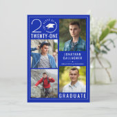 2021年モダンのフォトコラージュ青王室の色 案内状 (スタンド正面)