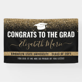 2021年モダンのブラック金ゴールドグリッタークラス 横断幕