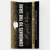 2021年モダンのブラック金ゴールドグリッタークラス 横断幕 (縦)