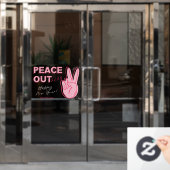 2021年モダンピンクスクリプトイラストレーション ウィンドウサイン (オフィスドア)