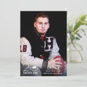 2021年モダン卒業クラスのタイポグラフィ写真 招待状 (スタンド正面)